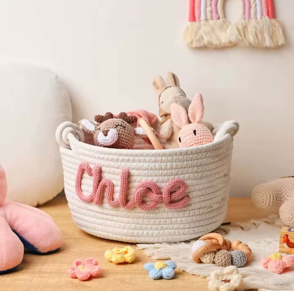 Personalized Woven Storage Basket